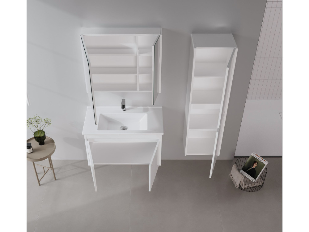 Waschtischunterschrank „Arno 85“ – 85 x 45 x 52 cm – Weiß