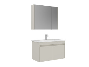 Waschtisch-Set mit Spiegel (2-teilig) „Arno 85“ – 85 x 45 x 52 cm – Cashmere