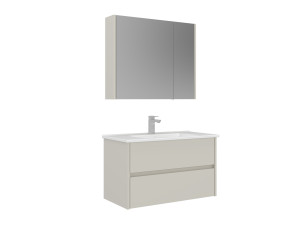 Waschtisch-Set mit Spiegel (2-teilig) „Arno 85“ – 85 x 45 x 52 cm – Cashmere