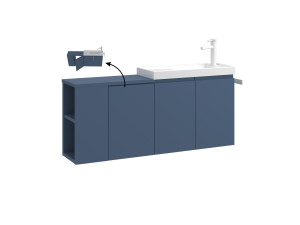 Waschtischunterschrank „Ferla 110“ – 110 x 22 x 45 cm – Petrolblau