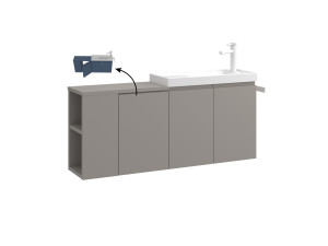 Waschtischunterschrank „Ferla 110“ – 110 x 22 x 45 cm – Matt Mink