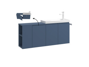 Waschtischunterschrank „Ferla 110“ – 110 x 22 x 45 cm – Petrolblau