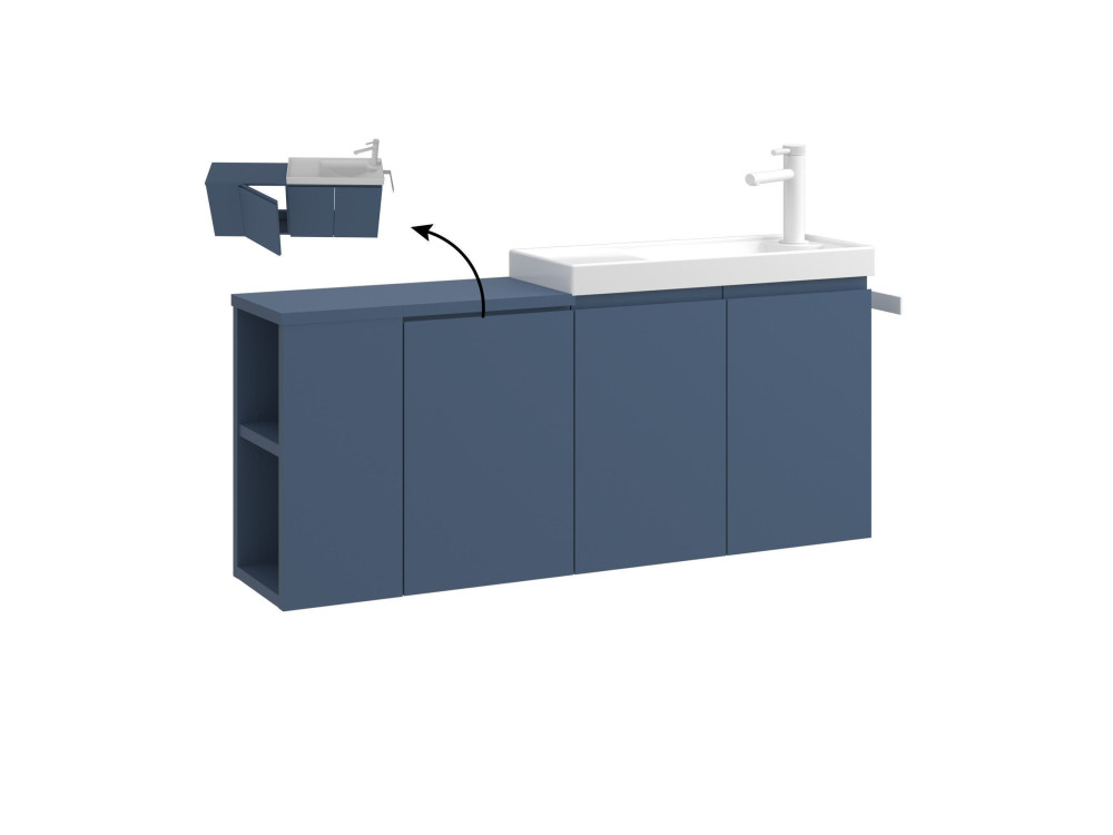 Waschtischunterschrank „Ferla 110“ – 110 x 22 x 45 cm – Petrolblau