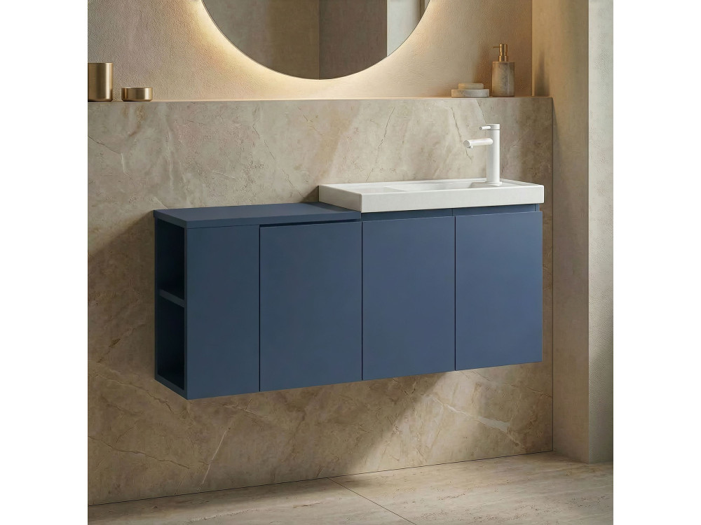 Waschtischunterschrank „Ferla 110“ – 110 x 22 x 45 cm – Petrolblau
