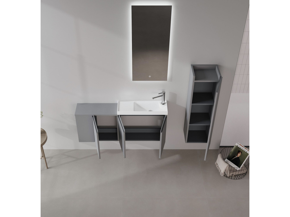 Waschtischunterschrank „Ferla 110“ – 110 x 22 x 45 cm – Mattgrau