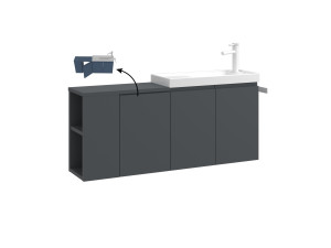 Waschtischunterschrank „Ferla 110“ – 110 x 22 x 45 cm – Anthrazit matt