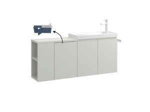 Waschtischunterschrank „Ferla 110“ – 110 x 22 x 45 cm – Matt-Kaschmir
