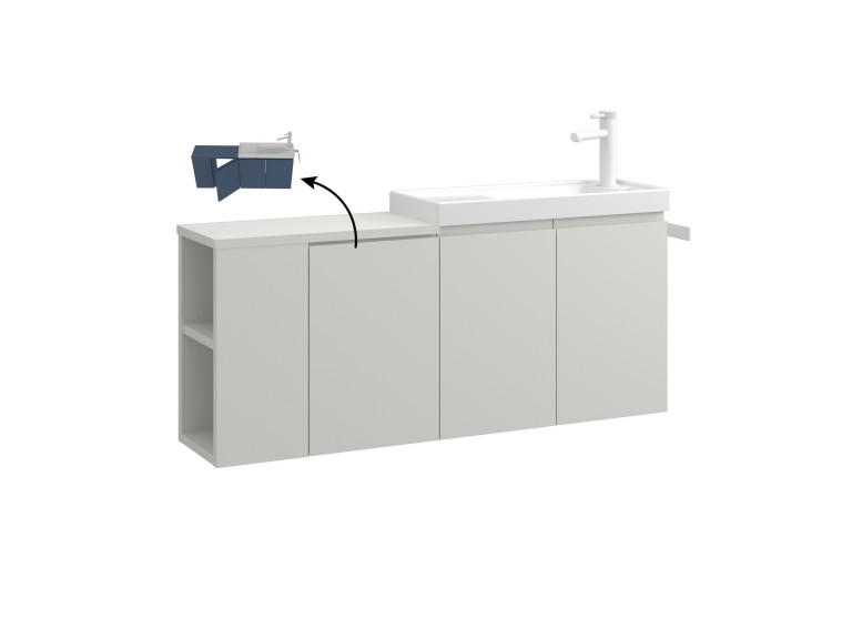 Waschtischunterschrank „Ferla 110“ – 110 x 22 x 45 cm – Matt-Kaschmir
