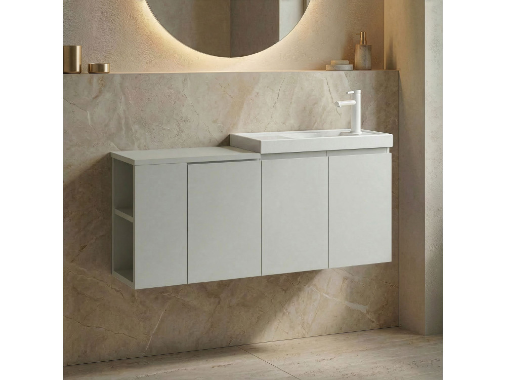 Waschtischunterschrank „Ferla 110“ – 110 x 22 x 45 cm – Matt-Kaschmir