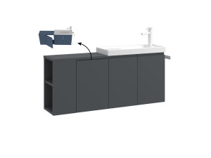 Waschtischunterschrank „Ferla 110“ – 110 x 22 x 45 cm – Anthrazit matt