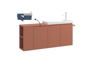 Waschtischunterschrank „Ferla 110“ – 110 x 22 x 45 cm – Matte Cinnamon