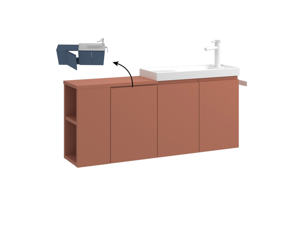 Waschtischunterschrank „Ferla 110“ – 110 x 22 x 45 cm – Matte Cinnamon