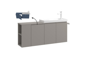 Waschtischunterschrank „Ferla 110“ – 110 x 22 x 45 cm – Matt Mink