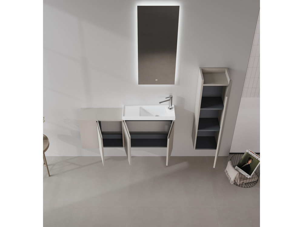 Waschtischunterschrank „Ferla 110“ – 110 x 22 x 45 cm – Matt Mink