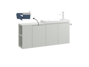 Waschtischunterschrank „Ferla 110“ – 110 x 22 x 45 cm – Matt-Kaschmir