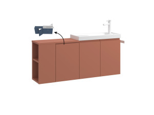 Waschtischunterschrank „Ferla 110“ – 110 x 22 x 45 cm – Matte Cinnamon