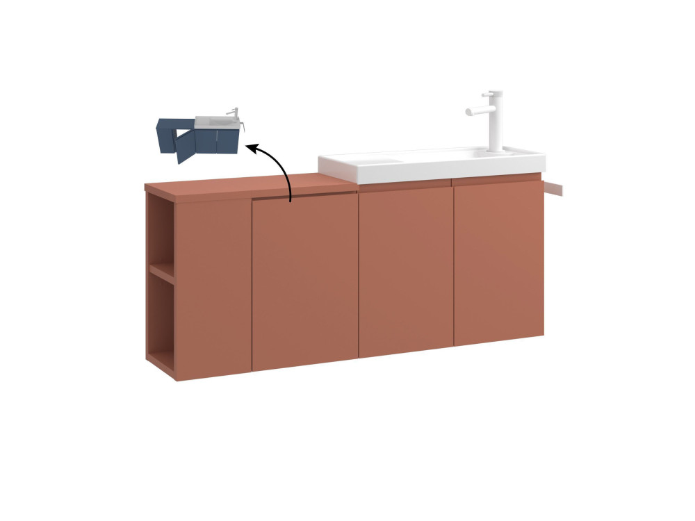 Waschtischunterschrank „Ferla 110“ – 110 x 22 x 45 cm – Matte Cinnamon
