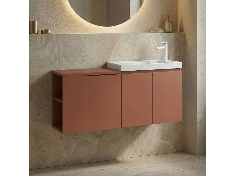 Waschtischunterschrank „Ferla 110“ – 110 x 22 x 45 cm – Matte Cinnamon