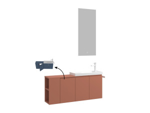 Waschtisch-Set mit Spiegel (2-teilig) „Ferla 110“ – 110 x 22 x 45 cm – Matt-Zimt