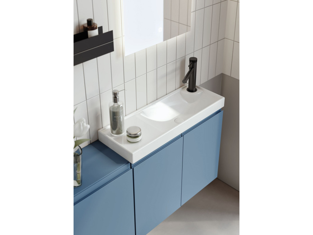Waschtisch-Set mit Spiegel (2-teilig) „Ferla 110“ – 110 x 22 x 45 cm – Mattblau