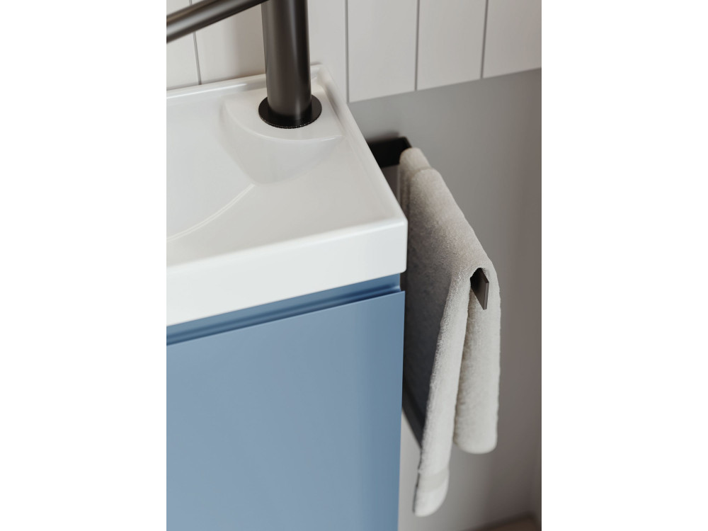 Waschtisch-Set mit Spiegel (2-teilig) „Ferla 110“ – 110 x 22 x 45 cm – Mattblau