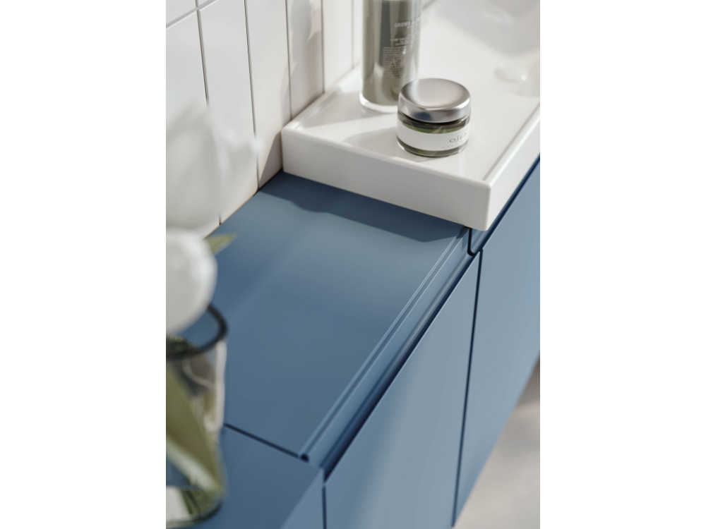 Waschtisch-Set mit Spiegel (2-teilig) „Ferla 110“ – 110 x 22 x 45 cm – Mattblau