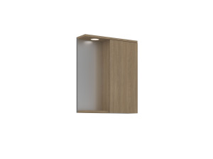 Badezimmerschrank mit Spiegel „Purus 55“ – 56 x 18 x 68 cm – Sonomo Oak