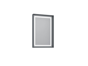 Dekorativer Holzspiegel „Craft 60 x 90 v2“ – 60 x 10 x 90 cm – Anthrazit matt