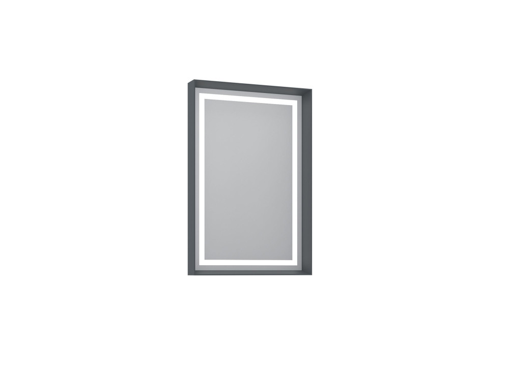 Dekorativer Holzspiegel „Craft 60 x 90 v2“ – 60 x 10 x 90 cm – Anthrazit matt