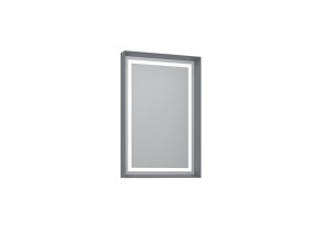 Dekorativer Holzspiegel „Craft 60 x 90 v2“ – 60 x 10 x 90 cm – Mattgrau
