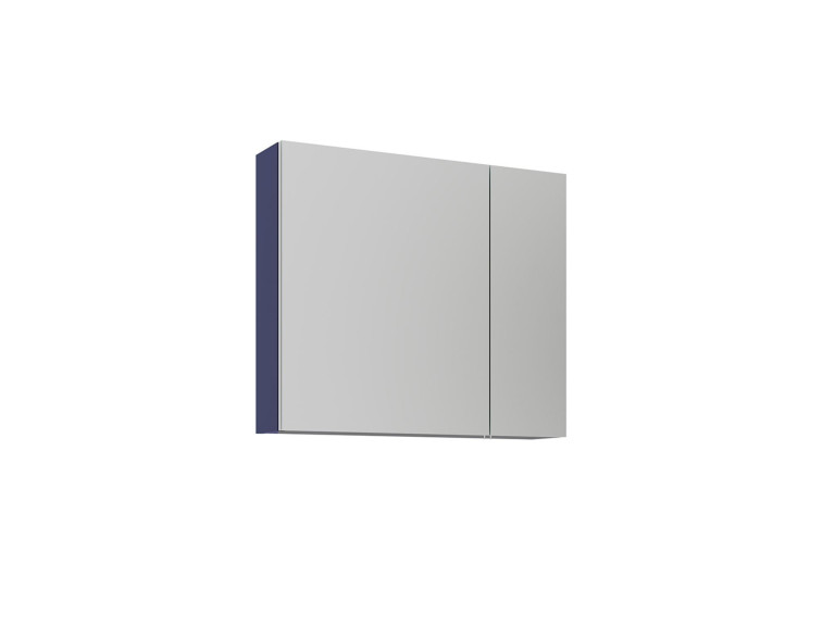 Badezimmerschrank mit Spiegel „Bari 80“ – 75 x 16 x 66 cm – Mattes Marineblau
