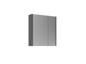 Badezimmerschrank mit Spiegel „Arno 60“ – 60 x 16 x 66 cm – Grau / Anthrazit