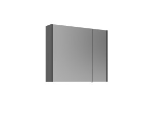 Badezimmerschrank mit Spiegel „Arno 80“ – 79 x 16 x 66 cm – Grau / Anthrazit