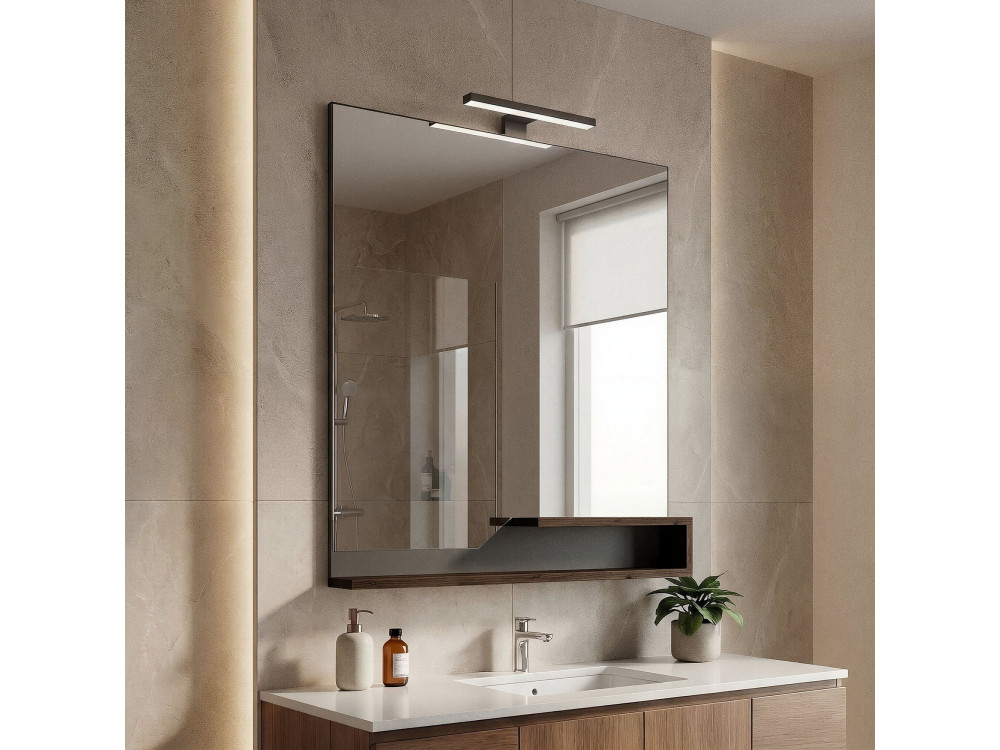 Dekorativer Holzspiegel „Galia 80“ – 60 x 14 x 100 cm – Dark Walnut