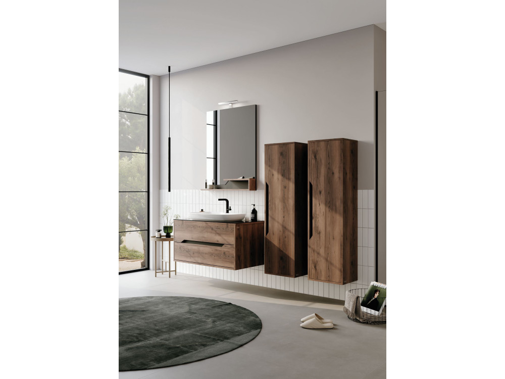 Dekorativer Holzspiegel „Galia 80“ – 60 x 14 x 100 cm – Dark Walnut
