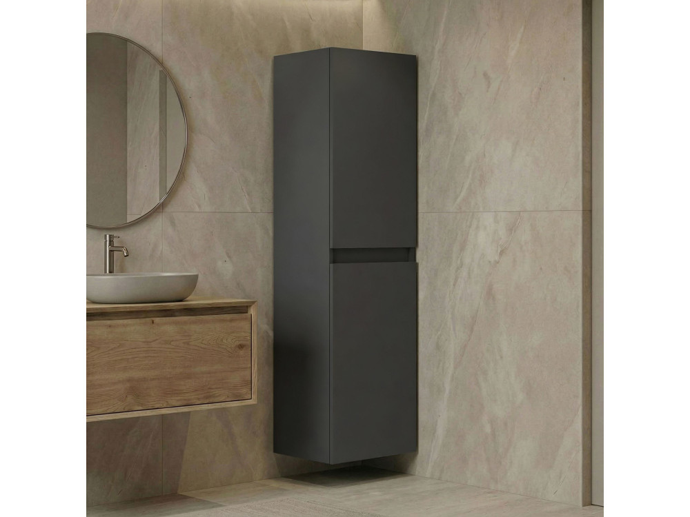 Badezimmerschrank „Nest 40 v2“ – 40 x 32 x 138 cm – Anthrazit matt
