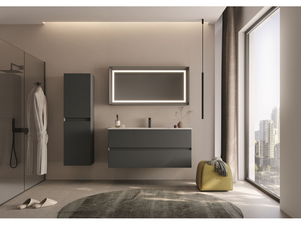 Badezimmerschrank „Nest 40 v2“ – 40 x 32 x 138 cm – Anthrazit matt
