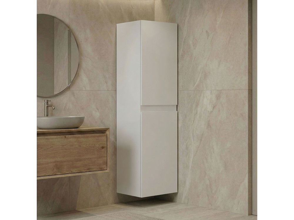 Badezimmerschrank „Nest 40 v2“ – 40 x 32 x 138 cm – Mattweiß