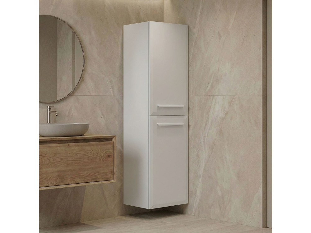 Badezimmerschrank „Nuvola 40 v3“ – 40 x 32 x 138 cm – Weiß