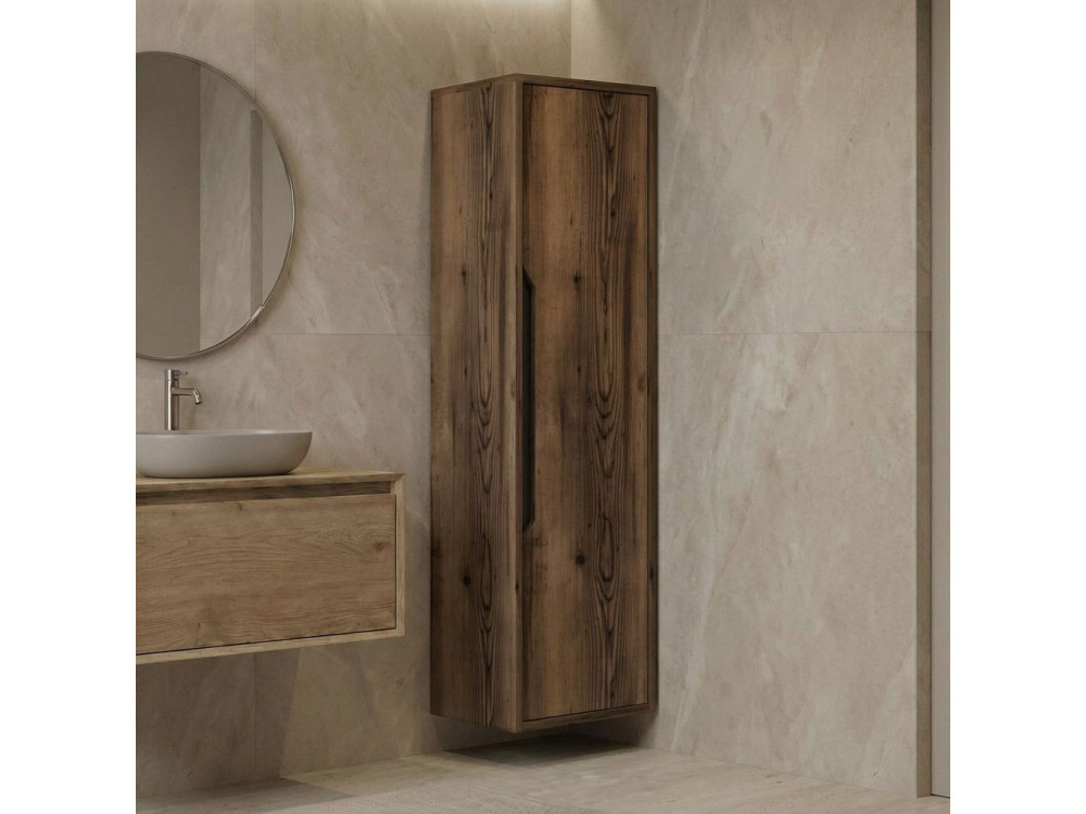 Badezimmerschrank „Galia 40“ – 40 x 30 x 138 cm – Dark Walnut