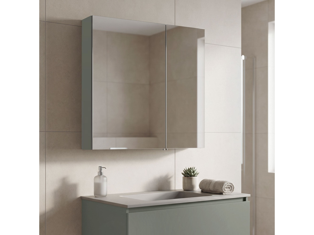 Badezimmerschrank „Bari 60“ – 60 x 16 x 66 cm – Mattgrün