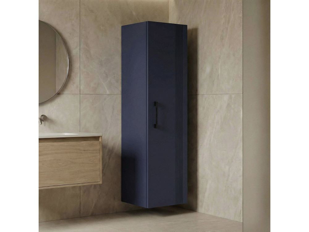 Badezimmerschrank „Bari 40“ – 40 x 32 x 138 cm – Mattes Marineblau