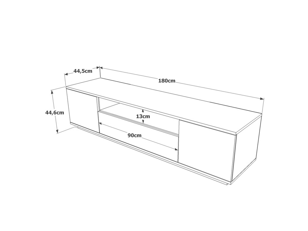 TV-Möbel aus Holz "FR7" - 180 x 44 x 44 cm - atlantische KieferAnthrazit