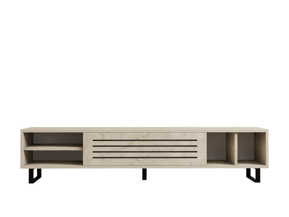 TV-Möbel aus Holz "Safir" - 160 x 40 x 35 cm - Travertin