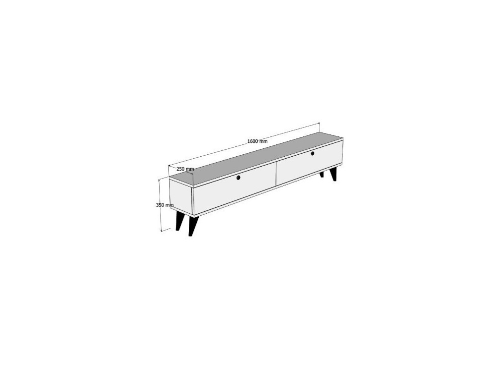 TV-Möbel aus Holz "Parlak" - 160 x 25 x 40 cm - Beige