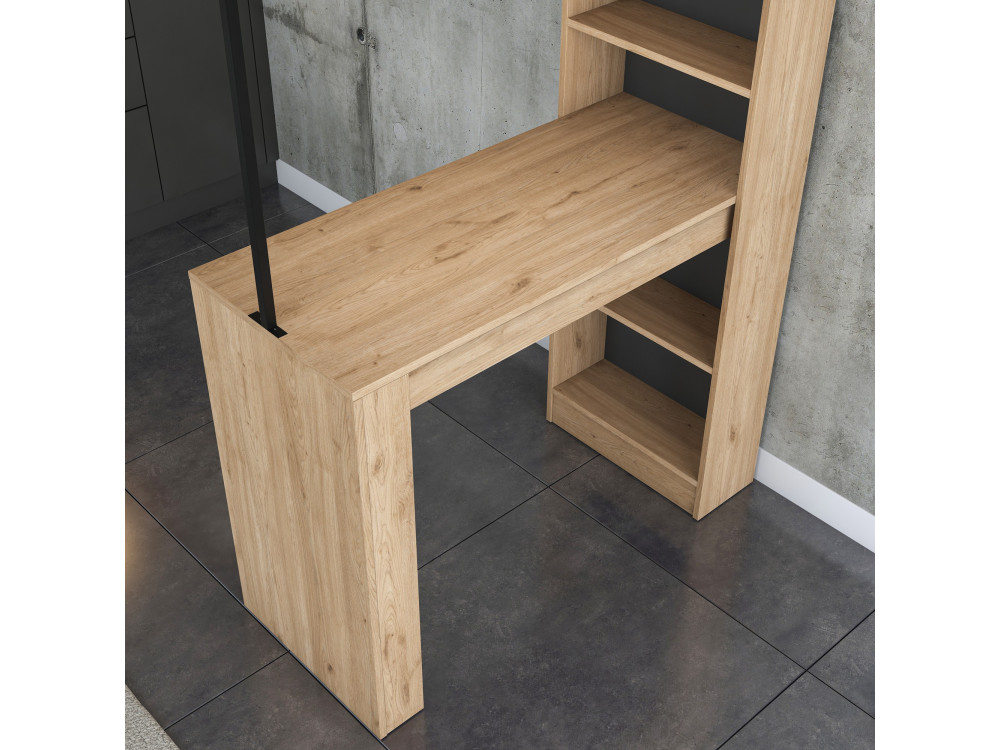 Esstisch mit Holzregalen "Jacob" - 120 x 56 x 199 cm - Braun