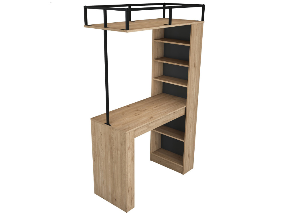 Esstisch mit Holzregalen "Jacob" - 120 x 56 x 199 cm - Braun