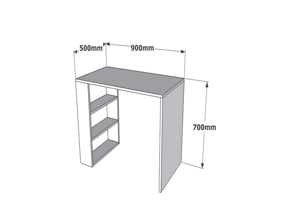 Holzschreibtisch "Cool" - 90 x 50 x 70 cm - Weiß