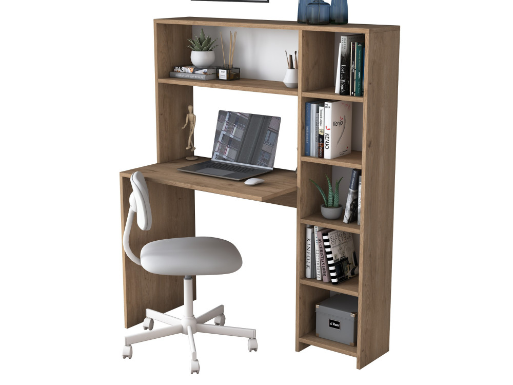 Holzschreibtisch "Haham" 113 x 40 x 142 cm - Eiche