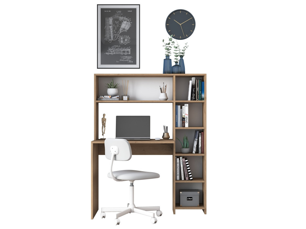 Holzschreibtisch "Haham" 113 x 40 x 142 cm - Eiche